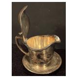 K - Vintage Commodore Hotel Silver Soldered Creamer and Miniature Goblet