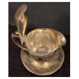 K - Vintage Commodore Hotel Silver Soldered Creamer and Miniature Goblet