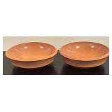 LR - Set of 8 Vintage Woodpecker Wood Ware Hand Made Wooden Bowls