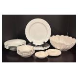 K - Assorted White Dinnerware Set with Plates and Bowls by Home, Studio and Myott Meakin
