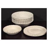K - Assorted White Dinnerware Set with Plates and Bowls by Home, Studio and Myott Meakin