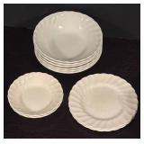 K - Assorted White Dinnerware Set with Plates and Bowls by Home, Studio and Myott Meakin