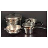 K - Collection of Stainless Steel Pots and Pans by Martha Stewart, Farberware and More