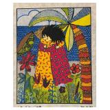 LL  - Set of 4 Unframed Kiki Art Fabric Prints