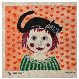LL  - Set of 4 Unframed Kiki Art Fabric Prints