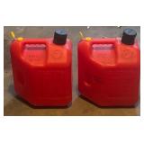 G - Pair of 2 Gallon Red Plastic Gas Cans