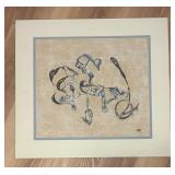 LL  - Fred Blumenthal Original Abstract Painting on Woven Paper