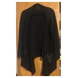 LL  - Serena Williams Signature Statement Black Sweater XL with Faux Leather Pockets
