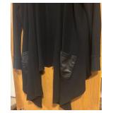 LL  - Serena Williams Signature Statement Black Sweater XL with Faux Leather Pockets