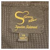 LL  - Serena Williams Signature Statement Black Sweater XL with Faux Leather Pockets