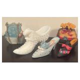 K - Collection of 5 Decorative Handbag and Shoe Figurines
