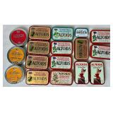 Vintage Altiods Tins with Hinged Lid and 3 Round Tins