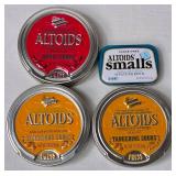 Vintage Altiods Tins with Hinged Lid and 3 Round Tins