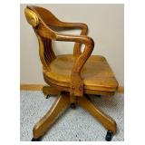 Vintage Oak Milwaukee Chair Co. Swivel Office Chair