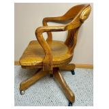 Vintage Oak Milwaukee Chair Co. Swivel Office Chair