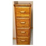 Vintage 4 Drawer Oak File Cabinet