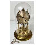 Schatz Anniversary Glass Dome Mantle Clock with Key