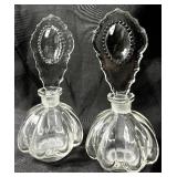Large Collection of Glass Cruets and Decanters with Stoppers