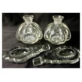 Large Collection of Glass Cruets and Decanters with Stoppers