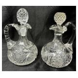 Large Collection of Glass Cruets and Decanters with Stoppers