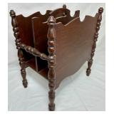 Antique Oval Side Table and Magazine Rack
