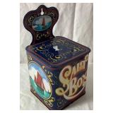 Old Tyme Salt Boxes and Two Antique Tin Wall Mount Match Holders
