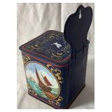 Old Tyme Salt Boxes and Two Antique Tin Wall Mount Match Holders