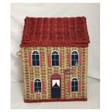 Vintage Schoolhouse Wicker Toy Box