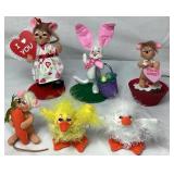 Collection of Annalee Dolls - Valentines and Easter