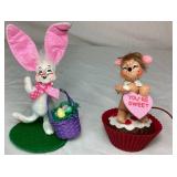 Collection of Annalee Dolls - Valentines and Easter
