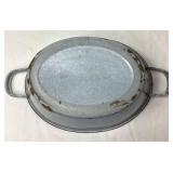 Vintage Toiletries Enamelware Bundle - Wall Mount Shave Stand/Soap Stand, Farmhouse Wash Basin, 2 Soap Bowls and 1 Toiletries Bowl