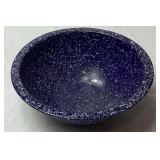 Vintage Blue Enamelware Bundle - Basin Bowl, Pictcher, Biscuit Jar, Dipper, Blue Speckled Bowl and Blue Pail and Butter Warmer