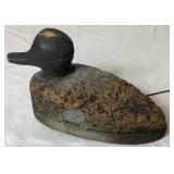 Vintage Brass Mallard Duck Bookends and Antique Hand Carved Cork Duck Decoy