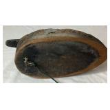 Vintage Brass Mallard Duck Bookends and Antique Hand Carved Cork Duck Decoy