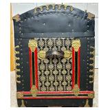 Antique Camel Back Trunk with Lock on Wheels