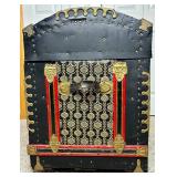 Antique Camel Back Trunk with Lock on Wheels