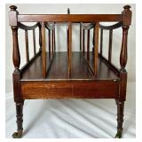 Antique Mahogany Canterbury Magazine Rack with Drawer