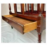 Antique Mahogany Canterbury Magazine Rack with Drawer