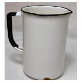 Vintage Enamelware Hanging Milking Pail with Spout and 1000 ml Measuring Jug