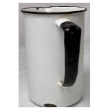 Vintage Enamelware Hanging Milking Pail with Spout and 1000 ml Measuring Jug