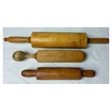 Vintage Kitchen Wall Holder with Rolling Pins and Assorted Kitchen Tools