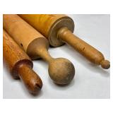 Vintage Kitchen Wall Holder with Rolling Pins and Assorted Kitchen Tools