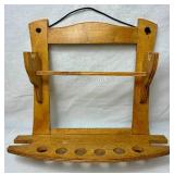 Vintage Kitchen Wall Holder with Rolling Pins and Assorted Kitchen Tools