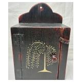 Vintage Wood Collection - Wall Box with Door, Folding Writing Desk, Spoon Display and Mail Holder Rack and Storage Box