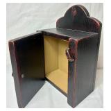 Vintage Wood Collection - Wall Box with Door, Folding Writing Desk, Spoon Display and Mail Holder Rack and Storage Box