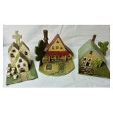 Primitive Wooden Village Houses - 21 pieces