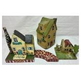 Primitive Wooden Village Houses - 21 pieces