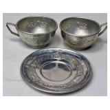 Vintage Aluminum Childs Dinnerware Table Set