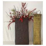 Collection of 8 Wicker Baskets of Various Sizes and Styles