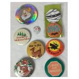 Huge Collection of Vintage Pinback Metal Buttons